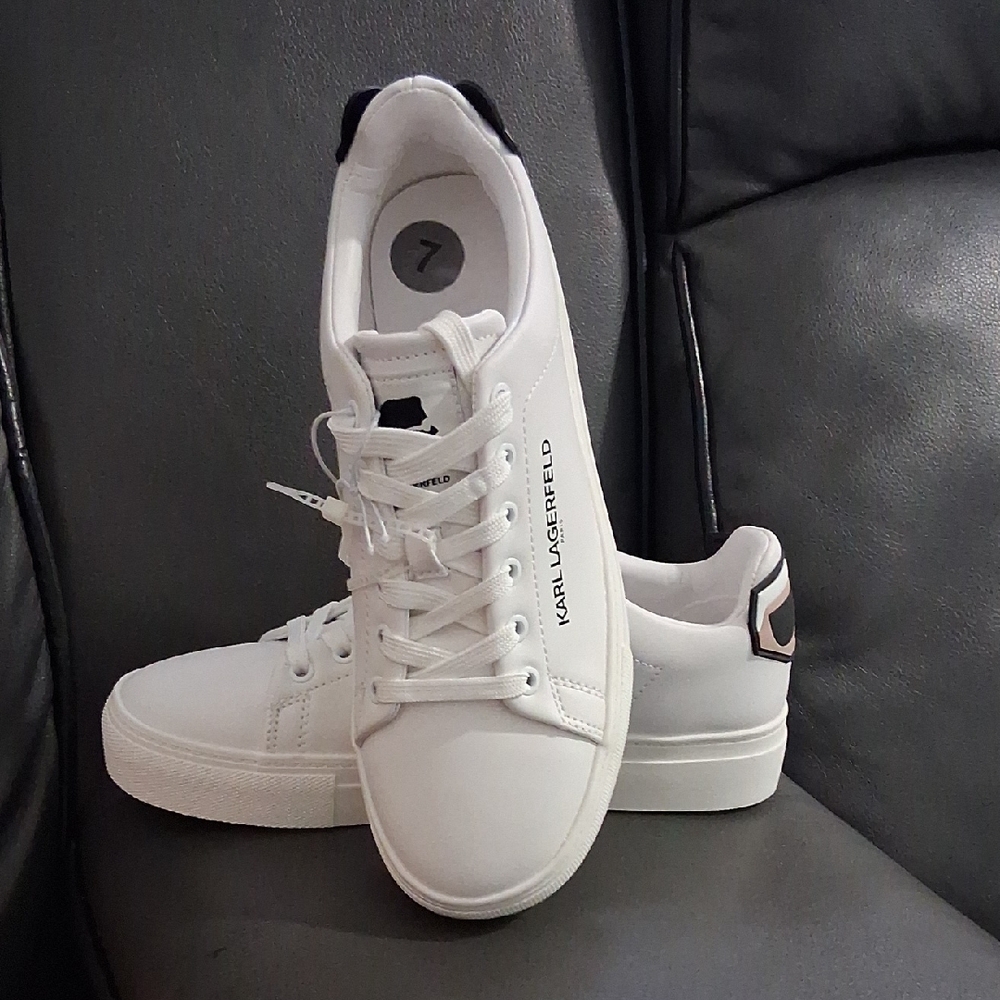 Karl Lagerfeld White and Black Women's Sneakers - Picture 4 of 4